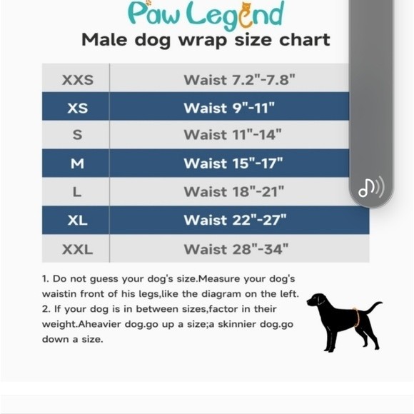 New Paw Legend Male Belly Bands with Velcro Closure Size Large - Picture 4 of 4